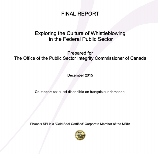 Exploring the Culture of Whistleblowing in the Federal Public Sector
