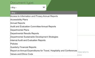 Corporate publications dropdown menu